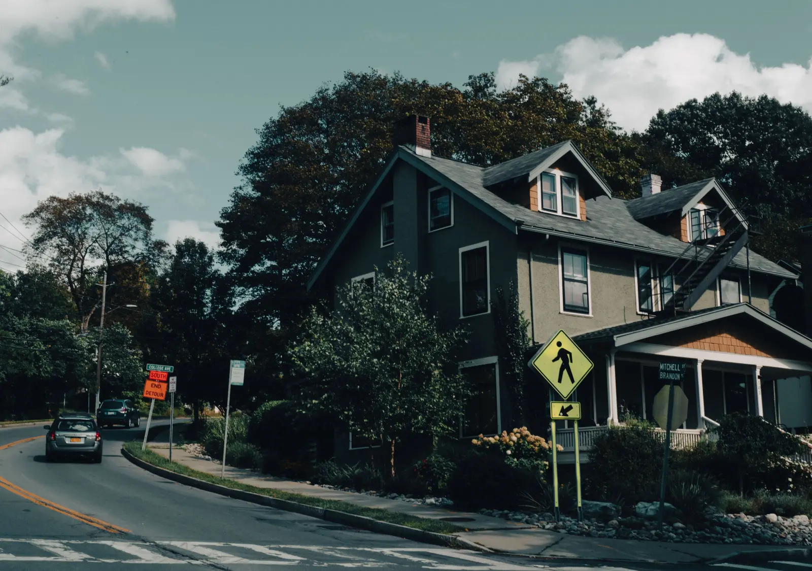 Illustrative neighborhood home exterior