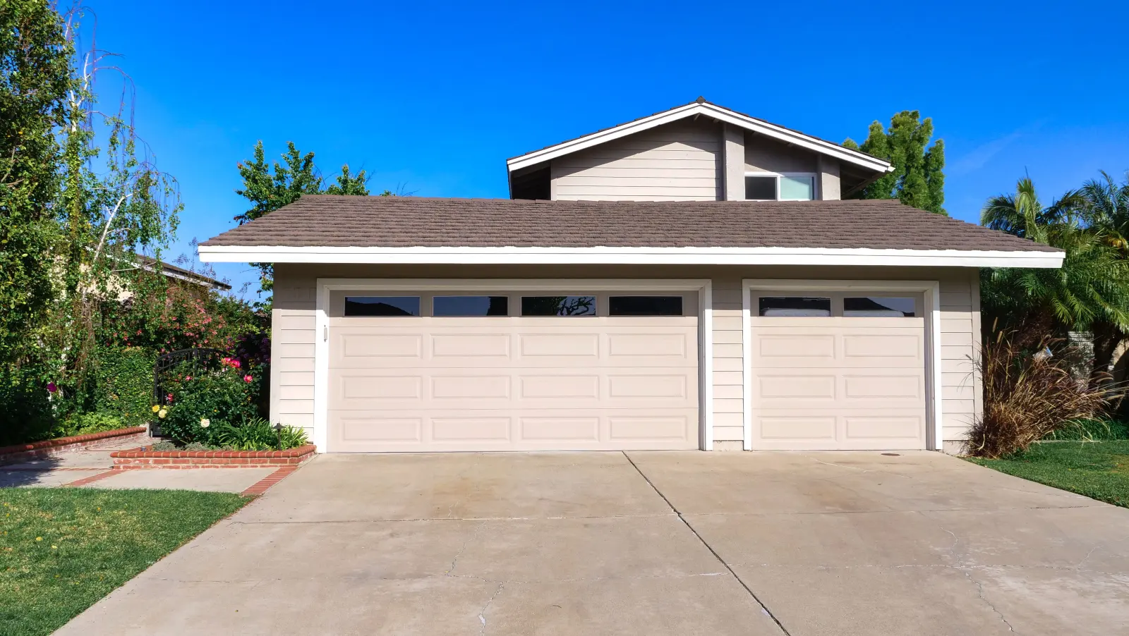 Illustrative suburban home exterior